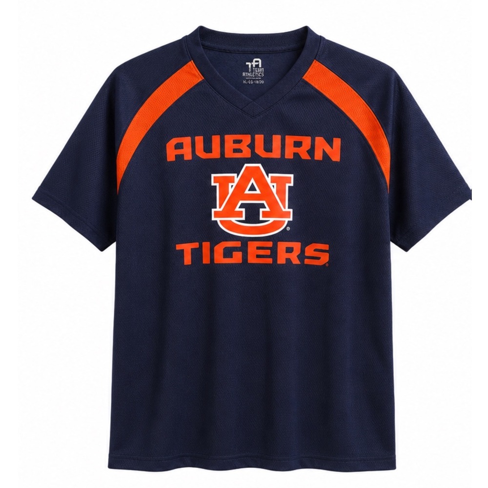Team Athletics Auburn Tigers Youth Football Jersey Navy Mesh Shirt XL 18/20